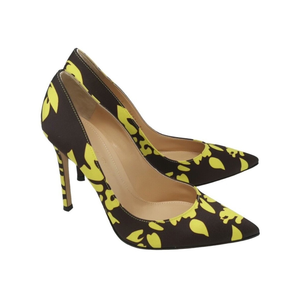 Gianvito Rossi x Mary Katrantzou Lisa Yellow Rosario Satin - 37